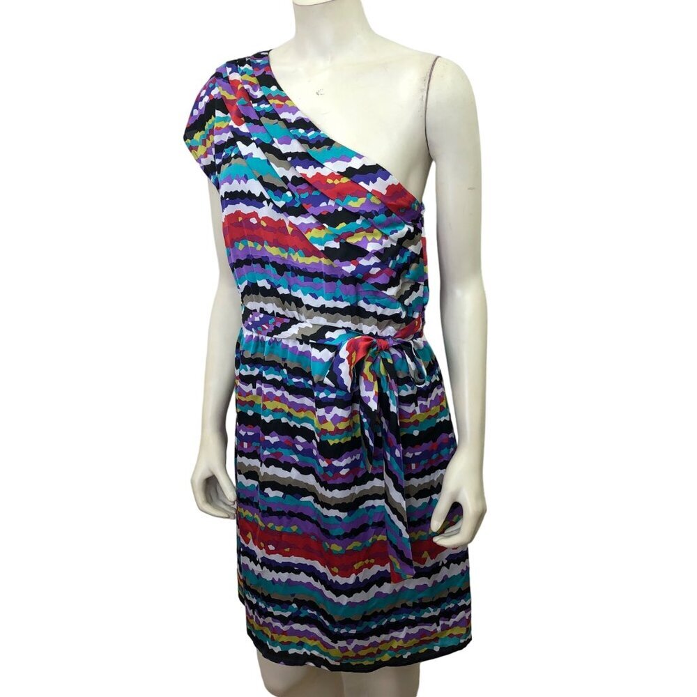 LAUNDRY BY DESIGN ONE SHOULDER MULTI COLOR DRESS SIZE 8‎